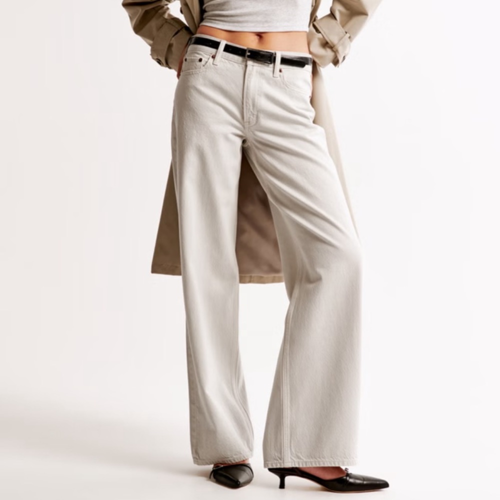 Abercrombie Low Rise Ultra Loose Jeans Icy Gray